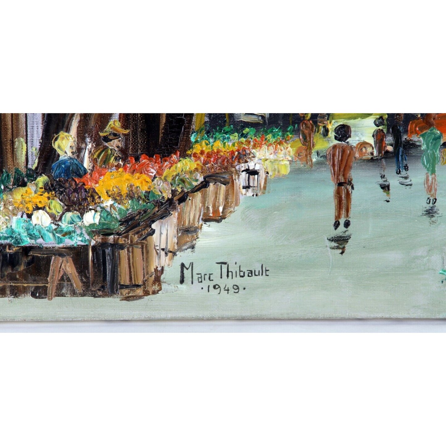 UNTITLED FRUIT MARKET BY MARC THIBAULT OIL ON CANVAS 21" X 29" UNFRAMED