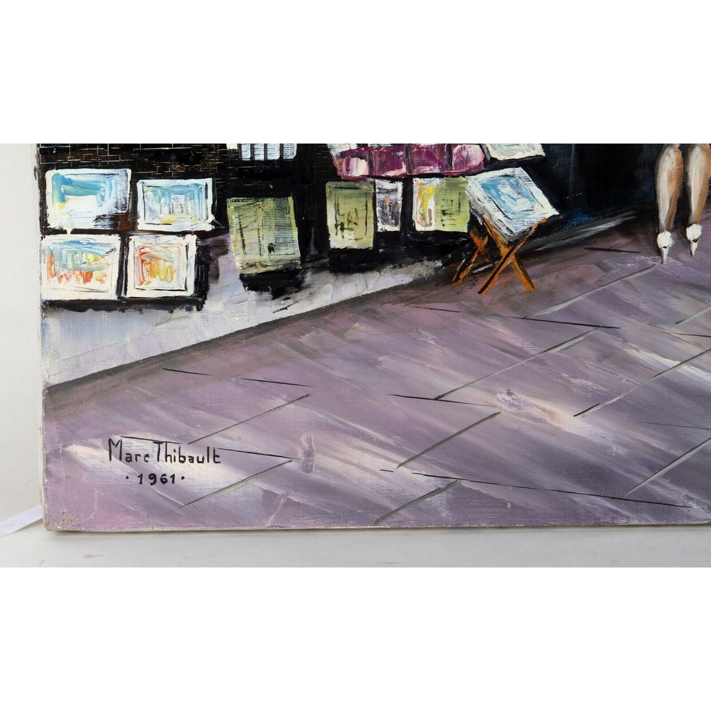 BOOK SHOP BY MARC THIBAULT OIL ON CANVAS UNFRAMED 29" x 21" 1961