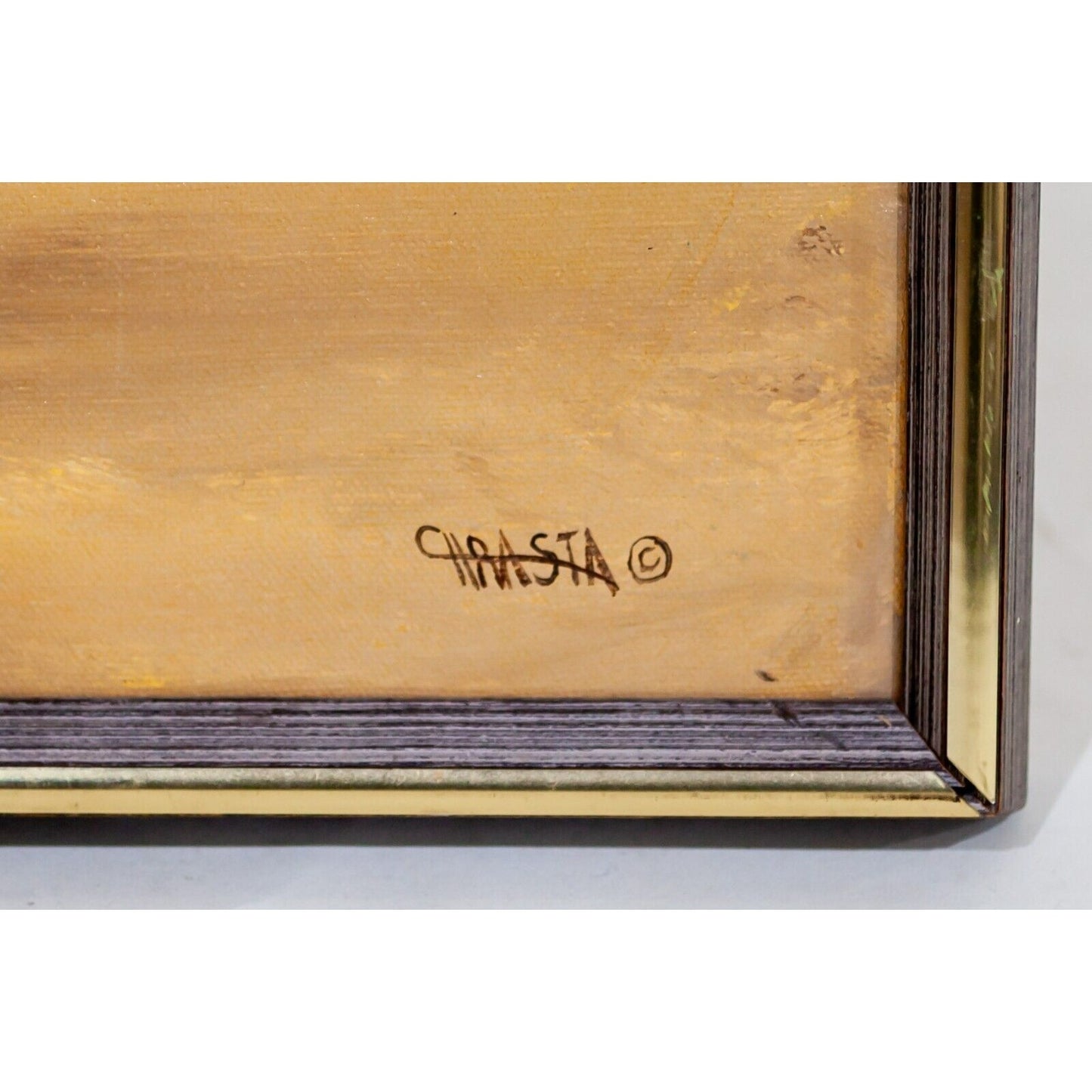 Framed Oil on Canvas of Sailboat in San Francisco Bay by Anna Chrasta