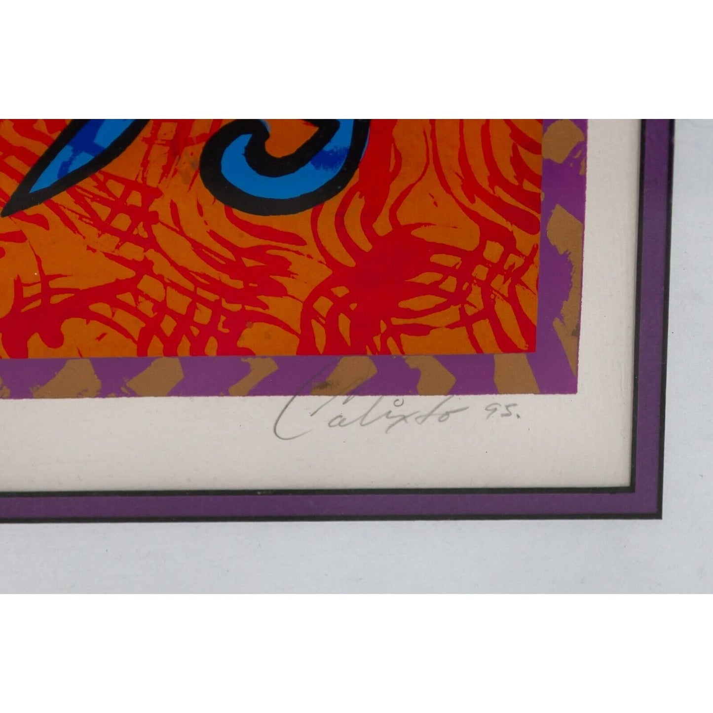 "Iluvia" by Calixto Robles Framed Silkscreen on Paper Signed LE 3/20