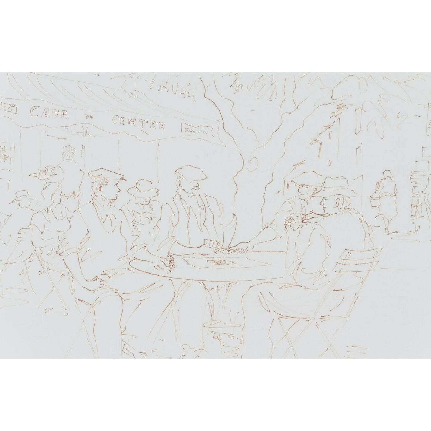 Original Untitled Felt Pen Sketch by Christian Jequel Framed Gorgeous