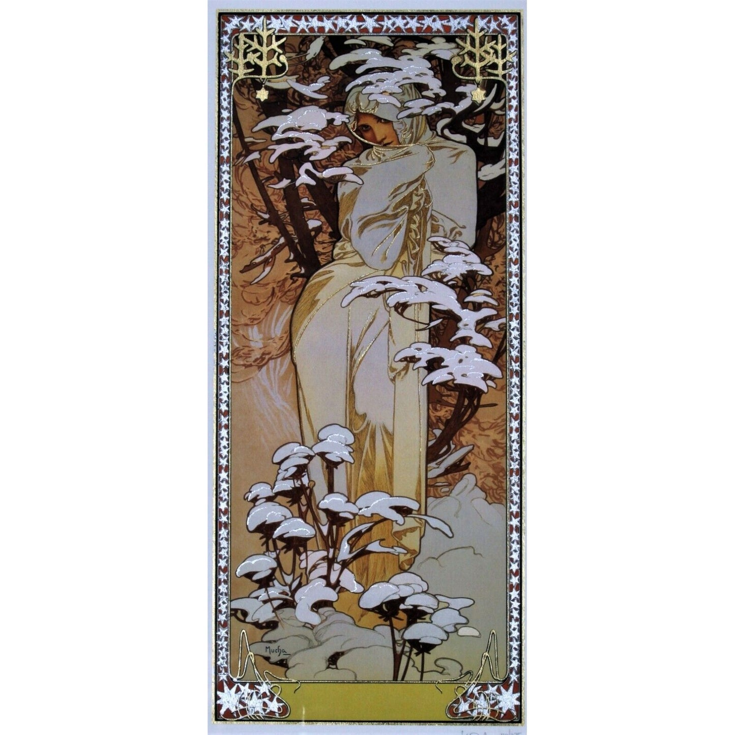 "The Seasons: Winter" (1900) by Alphonse Mucha Signed LE No. 134/475 Giclée