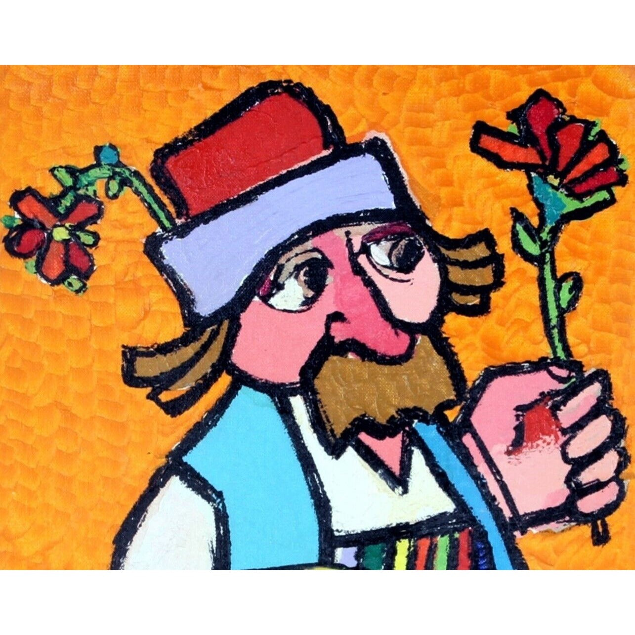 Jovan Obican: The Serbian Peasant - Acrylic Painting Signed