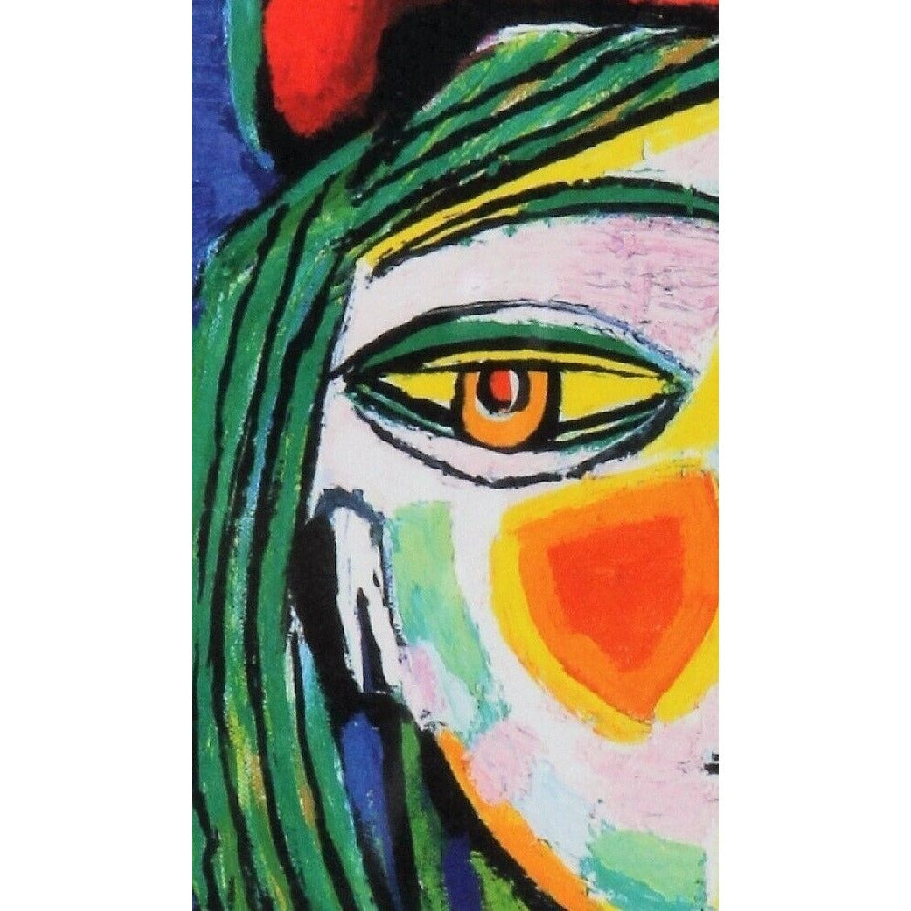 Femme au Beret Rouge (Girl With Red Beret), After Pablo Picasso Chromolithograph