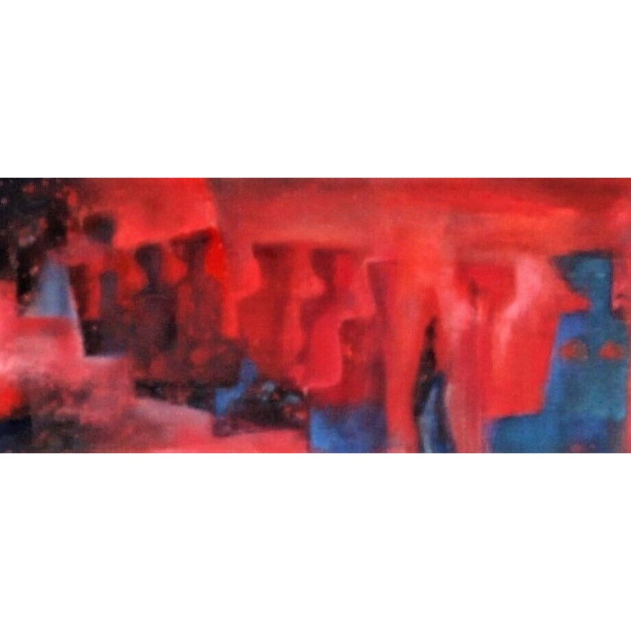 Joseph Wolins: "Dance of the Hassidim" - Oil Painting on Canvas Signed 1962