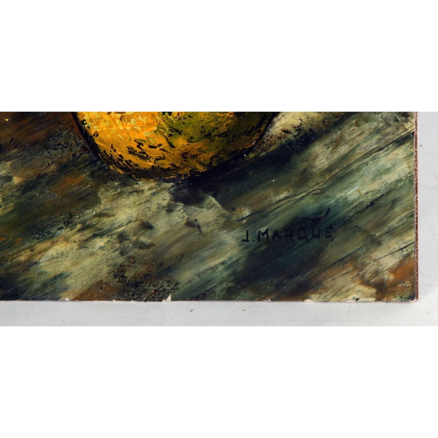 "Untitled" Still Life by J. Marque, Oil Painting on Board, 21x15