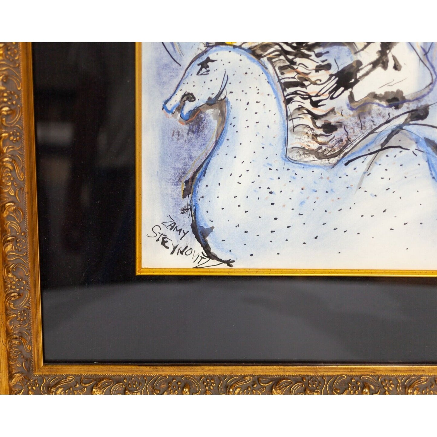 "Time Ride" Original Watercolor Painting by Zamy Steynovitz Framed C. 1979