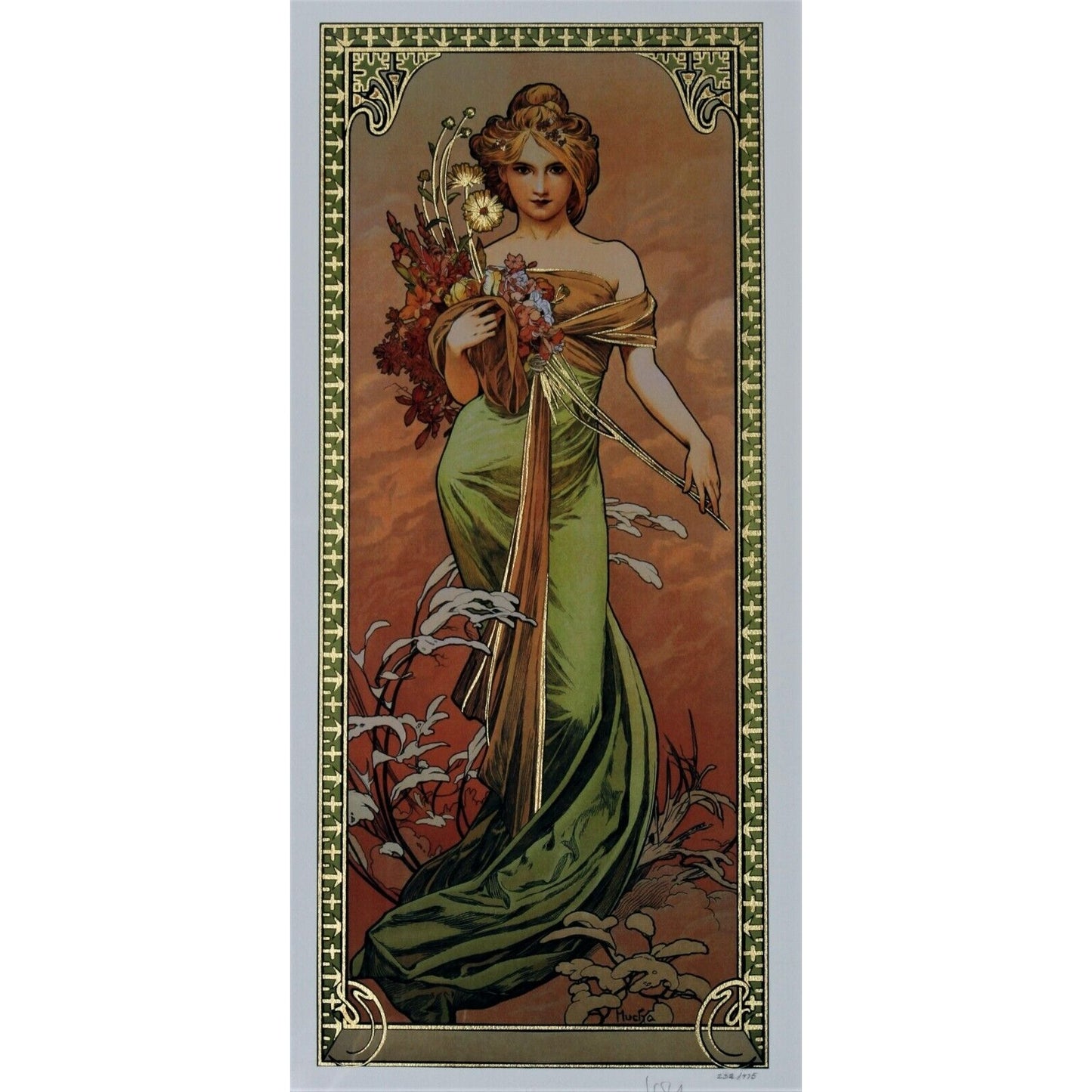 "The Seasons: Spring" (1900) by (After) Alphonse Mucha Signed No. 232/475 Giclée