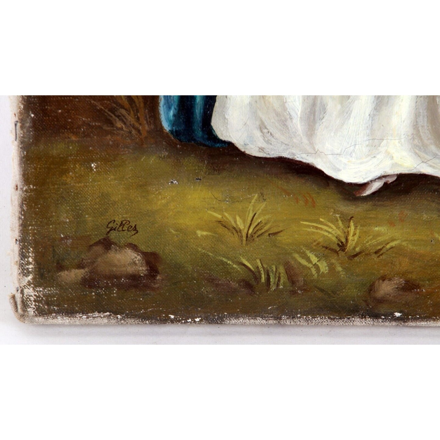 "Whispering" (1960) by Gilles, Oil Painting on Canvas, 18x13