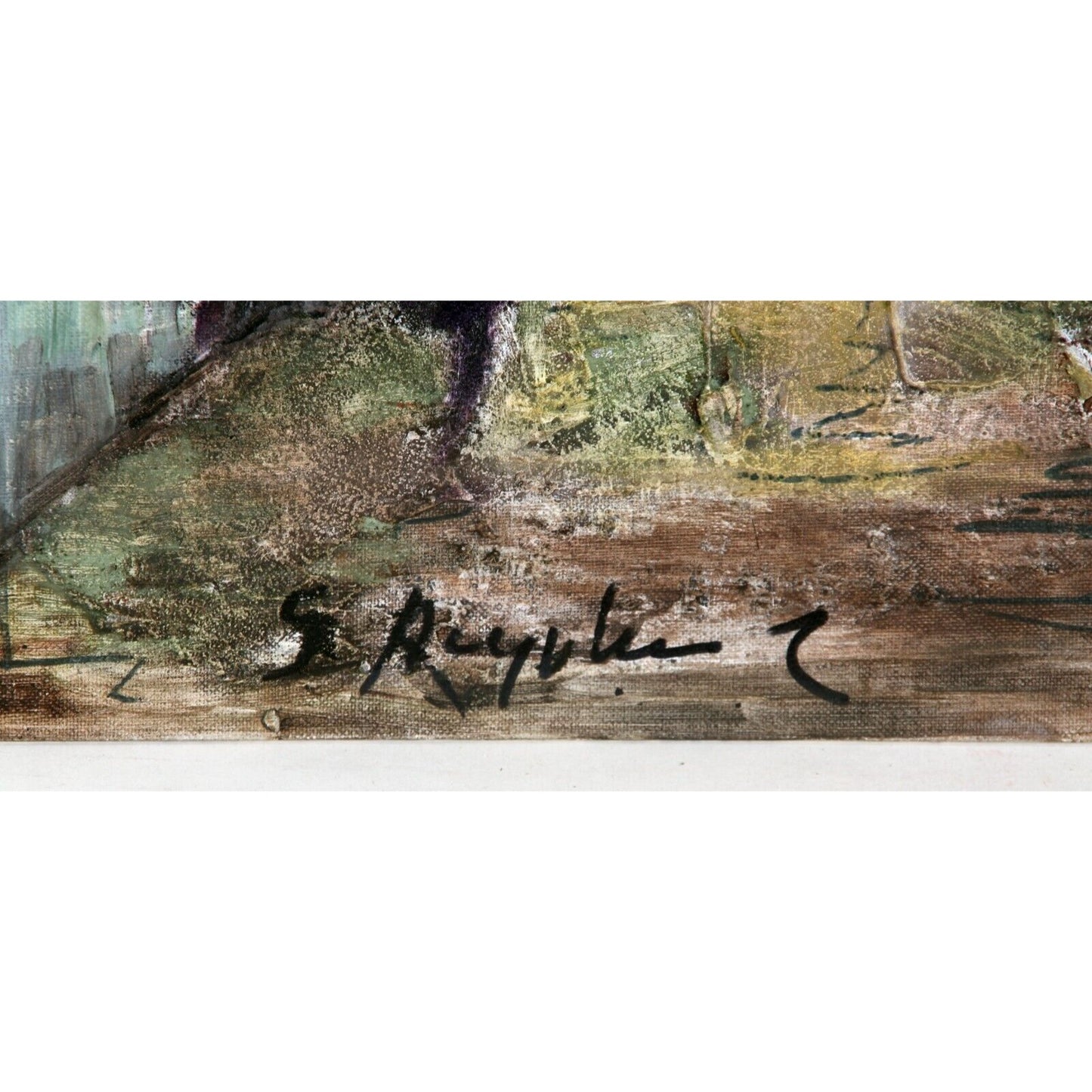 "Untitled" Street Scene by Zvi Raphtaly, Oil on Board, 20x16