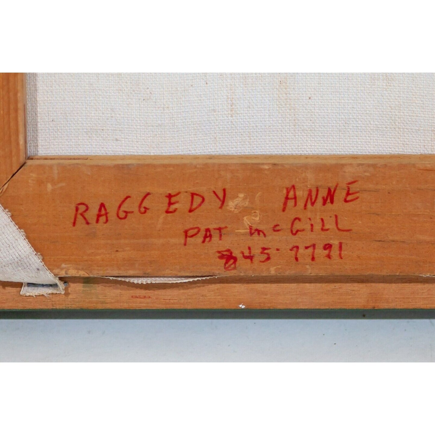 "Raggedy Anne" by Pat McGill Oil Painting on Canvas 11" x 15" Framed