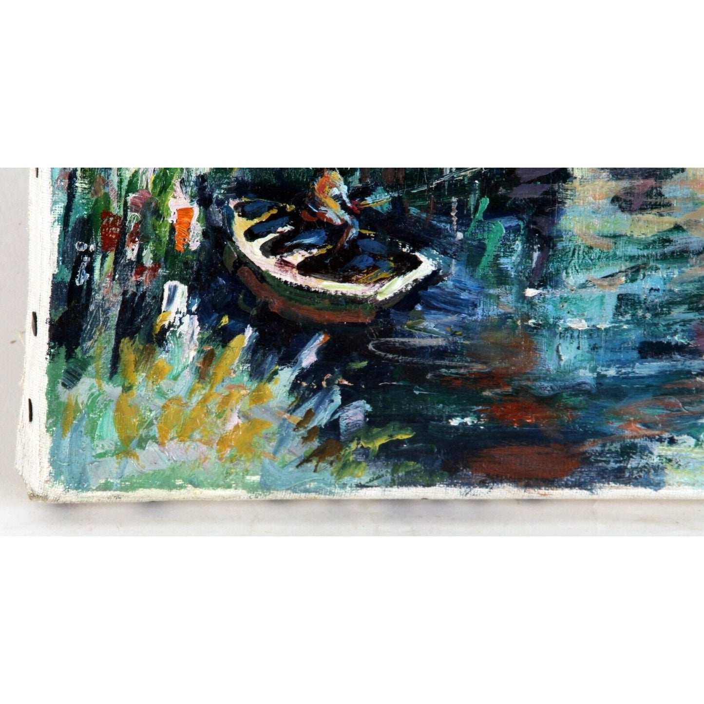 LE PECHEUR SOLITAIRE BY SEVILLA SAEZ OIL ON CANVAS 14 x 10 1/12" UNFRAMED