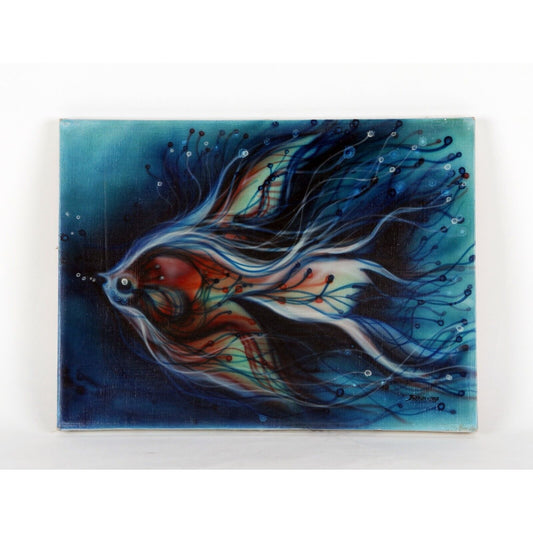 "Fish of Eilat II" by Naim Basson, Oil Painting on Canvas, 12x16