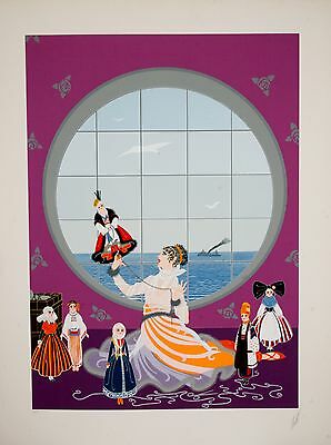 "Poupées Rousses" AKA Making Dolls by Erté Silkscreen Signed AP 25" x 18"