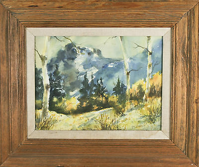 Landscape Signed Framed Watercolor Painting by Kay Burnett 20 1/2"x24 1/2"