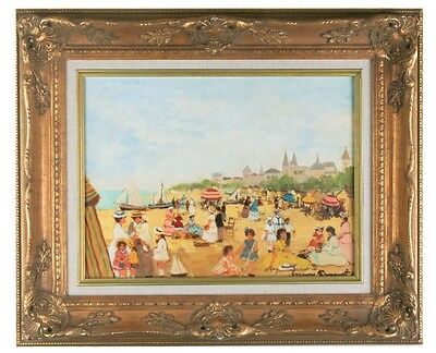 "Au Plâge" by Suzanne Demarest, Framed Oil on Canvas, 12" x 16" w/ CoA
