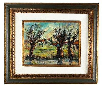 "Forest" by Zvi Raphaeli, Framed Oil on Board, 14" x 12", Signed w/ CoA