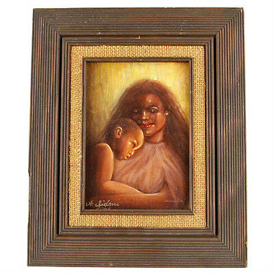 "All Cuddled Up" By Anthony Sidoni 2006 Signed Oil Painting 11 1/2"x9 1/2"