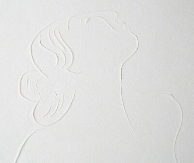 Untitled Embossed Paper Print (Woman Looking Up) by R.C. Gorman Signed #d Dated