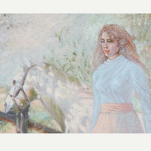 "Before the Ride" By Anthony Sidoni 1995 Signed Oil on Canvas 20 1/2"x17 1/2"