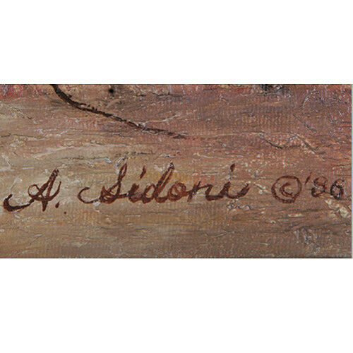 Untitled (Native American Child) By Anthony Sidoni Signed Oil on Canvas 12"x16"