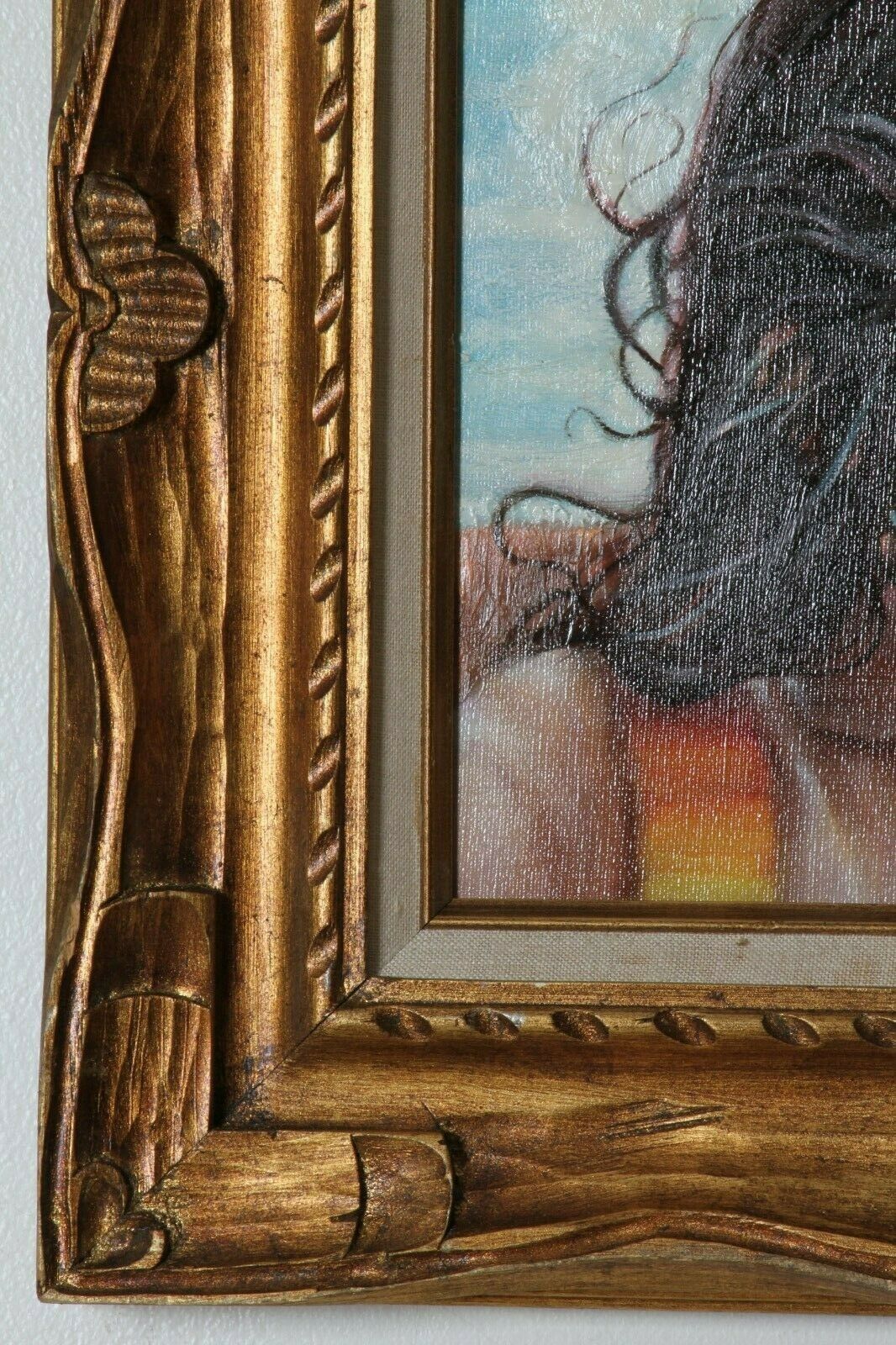 Untitled (Native American Child) By Anthony Sidoni Signed Oil on Canvas 12"x16"