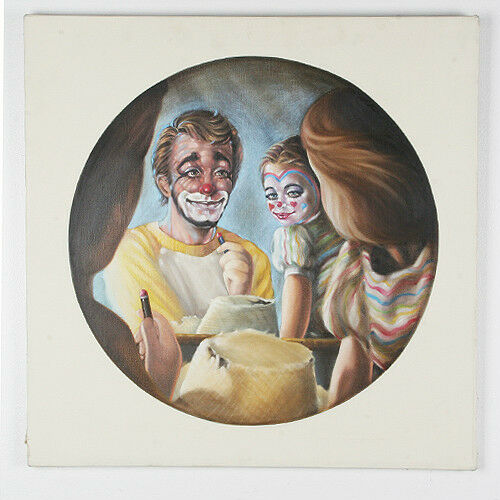 Untitled (Father & Daughter w/ Makeup) By Anthony Sidoni Oil on Canvas 24"x24"