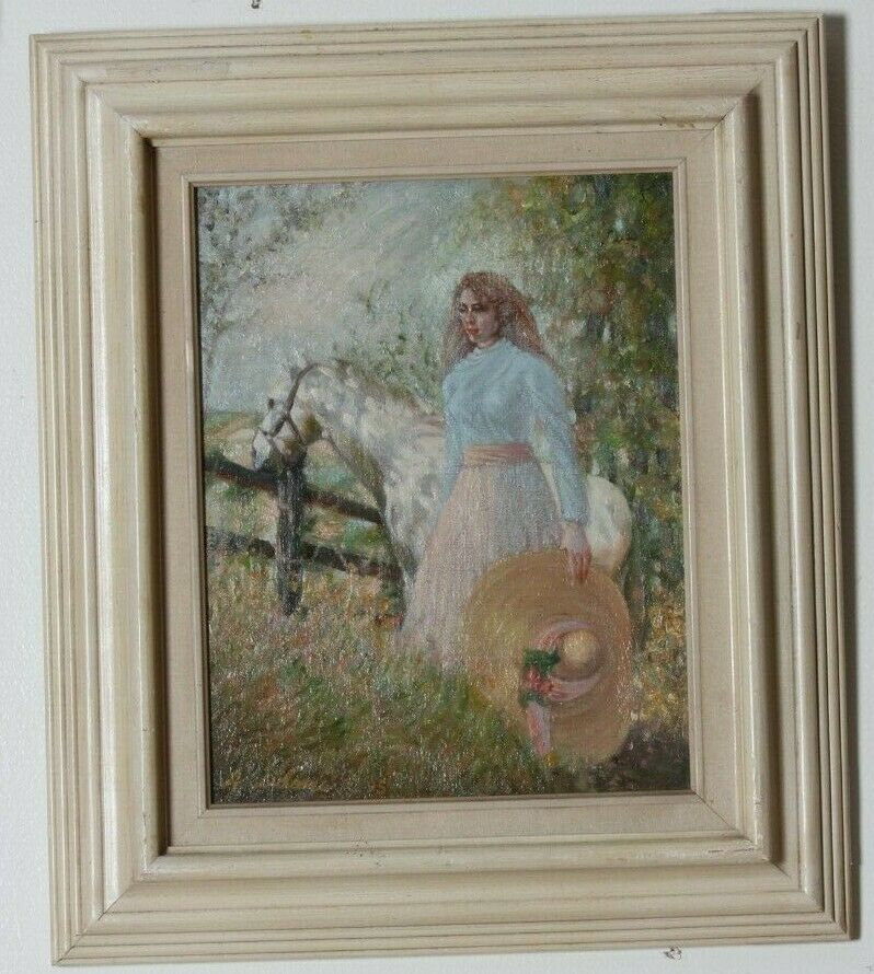 "Before the Ride" By Anthony Sidoni 1995 Signed Oil on Canvas 20 1/2"x17 1/2"