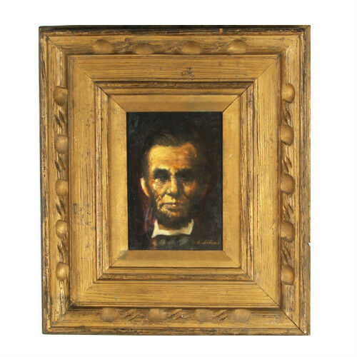 "Abraham Lincoln Oil Study" By Anthony Sidoni Signed Oil on Canvas 15"x13"