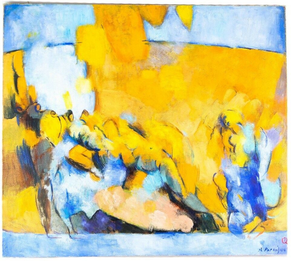 "Silence & Peace" by Anatoli Papanian Oil on Canvas 27.5" x 31.5" Signed & Dated