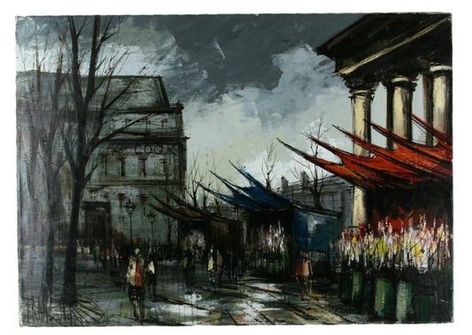 "La Madeleine Quai aux Fleurs" by François Franc, Oil on Canvas, 20" x 28" CoA