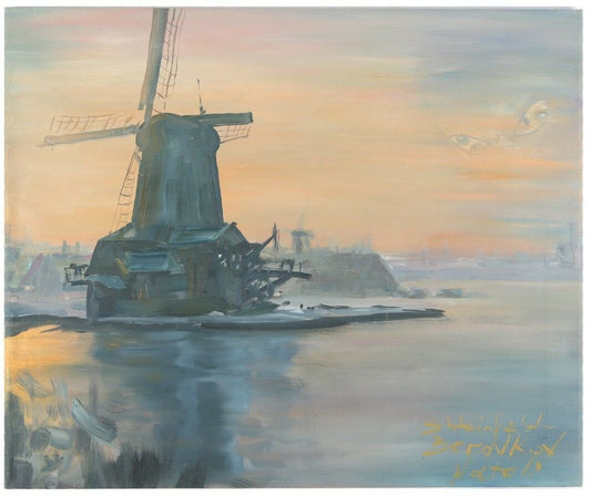 "Holland At Night" by Natali Shtainfeld-Borokov Oil on Canvas Signed & Dated