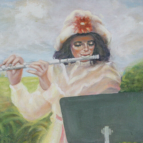 "Concert in the Park" By Anthony Sidoni 1996 Signed Oil on Canvas 24"x30"