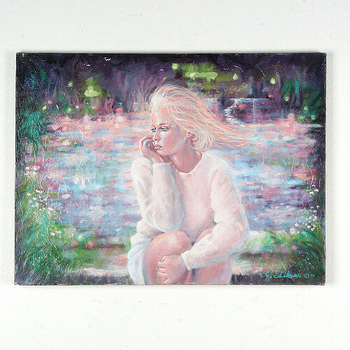 "Pensive" By Anthony Sidoni 1991 Signed Oil on Canvas 18"x24"