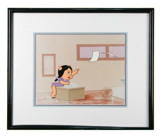 Original Warner Bros. Animation Cel of Petunia Pig Looney Tunes w/ CoA