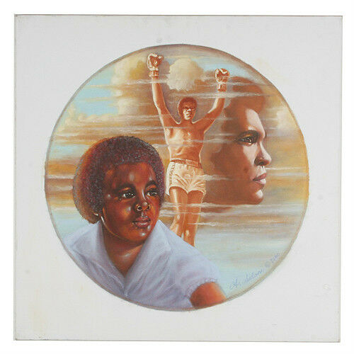 Untitled (Boy Dreaming of Muhammad Ali) By Anthony Sidoni Signed Oil on Canvas