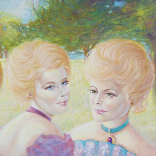 Untitled (3 Blonde Women) By Anthony Sidoni 1986 Signed Oil on Canvas 18"x24"