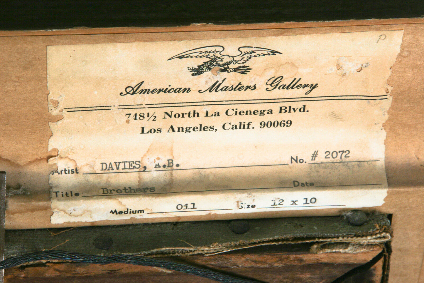 "Brothers" by Arthur Bowen Davies Oil on Canvas Framed 12" x 10"