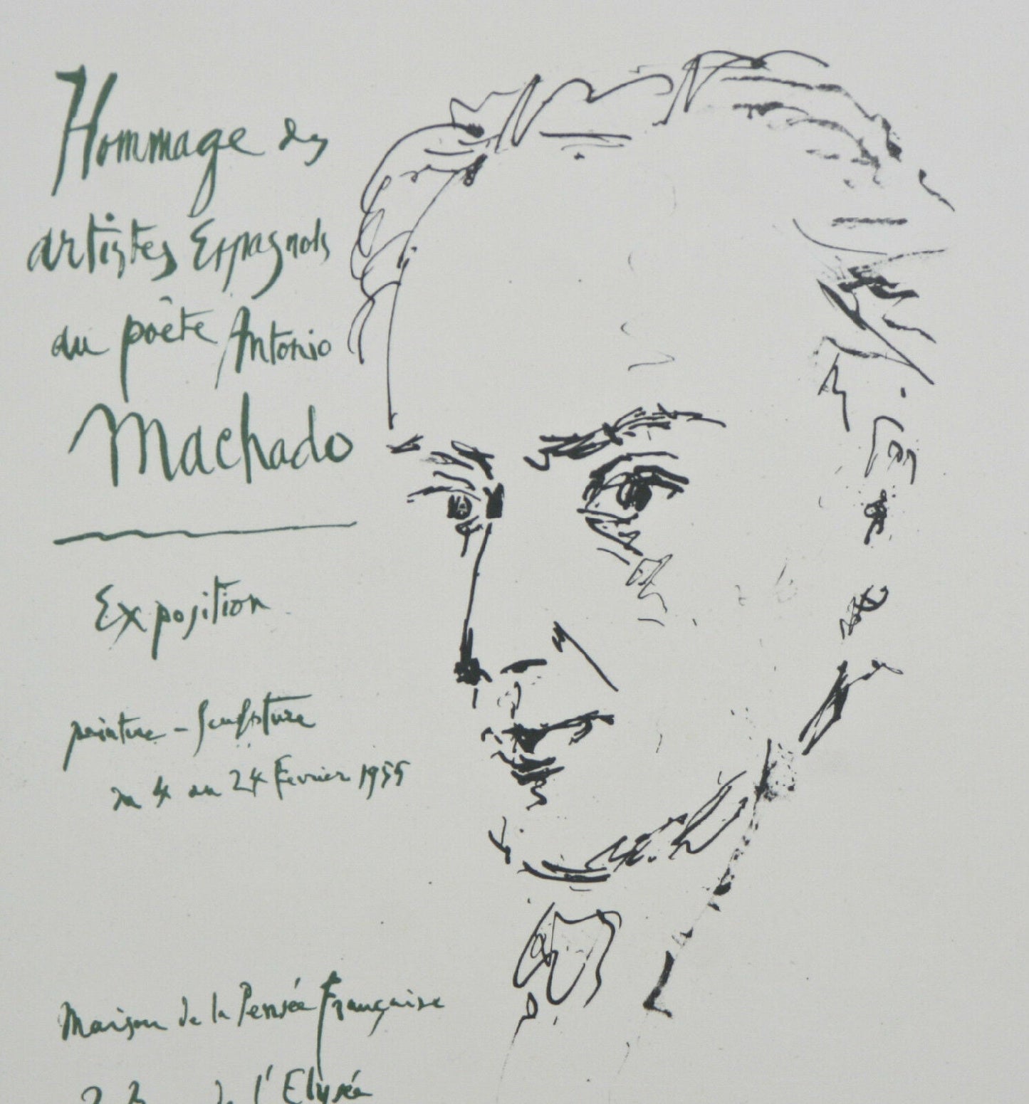 "Hommage au Poete Anotnio Machado" by Picasso Signed Lithograph 9"x6 1/2"