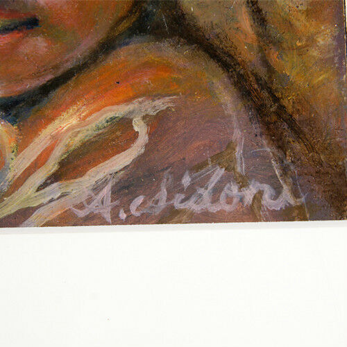 "Little Mother" By Anthony Sidoni Signed Framed Oil Painting 11"x11"