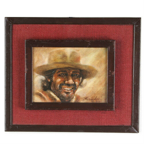 "Smiling Hombre" By Anthony Sidoni 1999 Signed Oil Painting 11 3/4"x13 3/4"