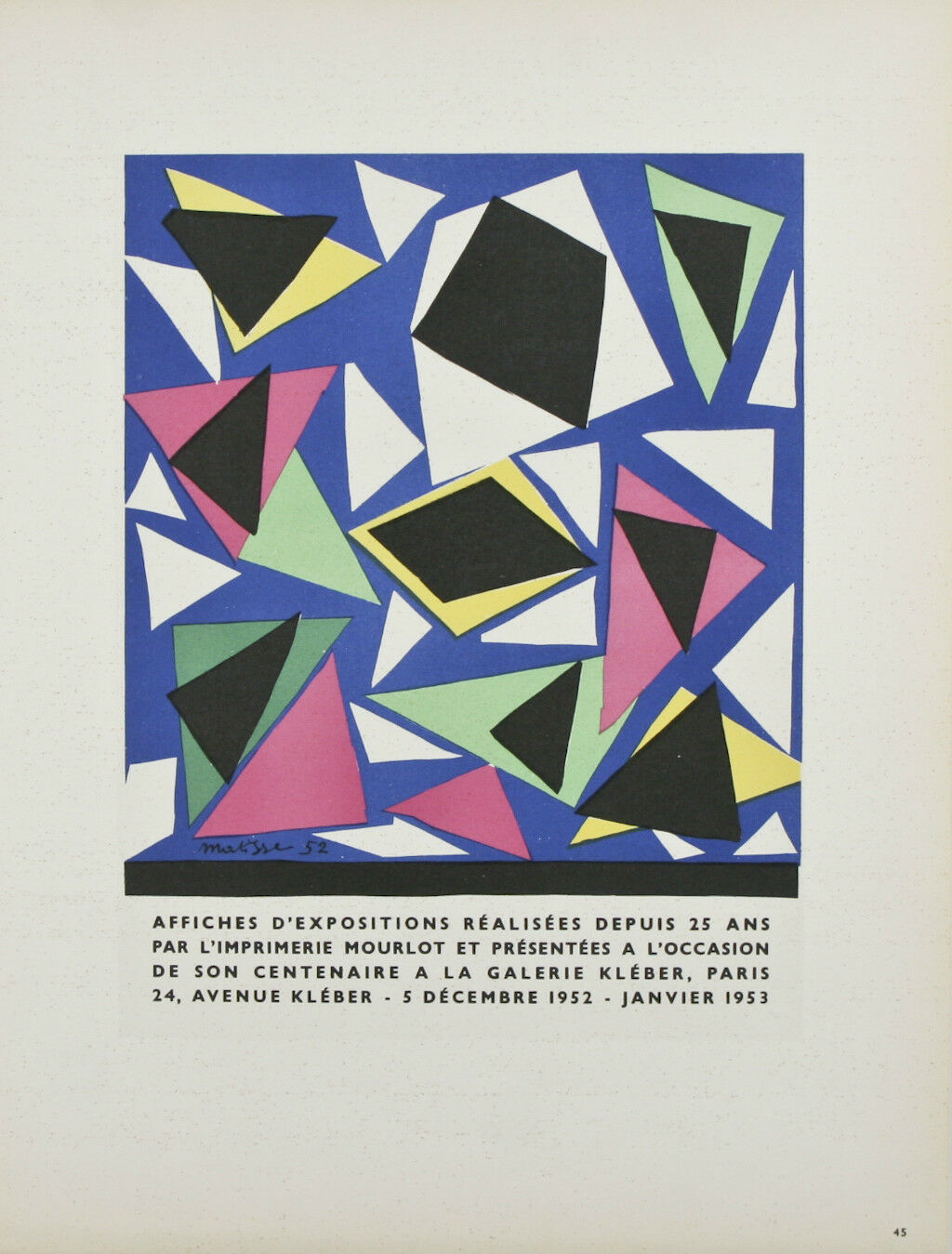 Collection of (4) Matisse Lithographs from Fernand Mourlot Book: Art in Posters