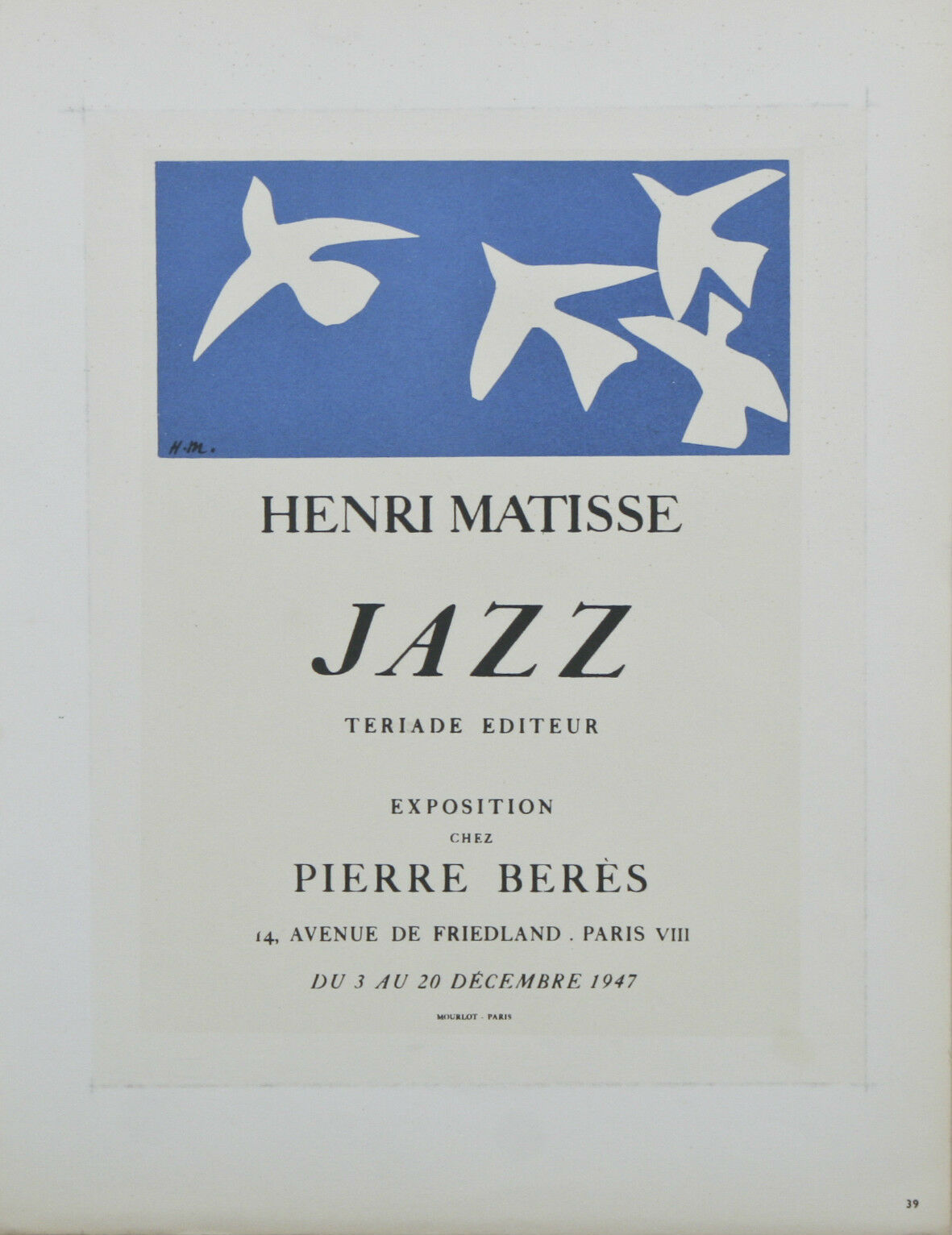 Collection of (4) Matisse Lithographs from Fernand Mourlot Book: Art in Posters