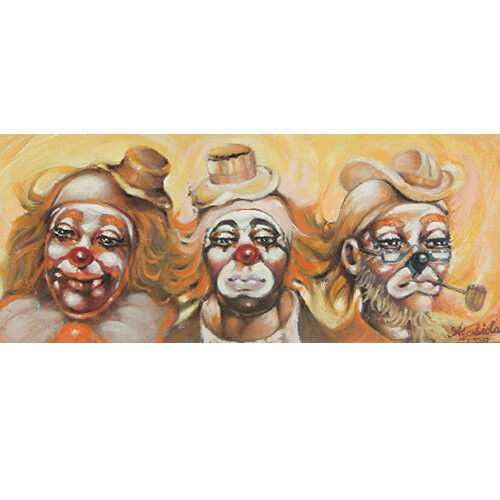 "Your Favorite Clown Is?" By Anthony Sidoni 1998 Signed Oil Painting