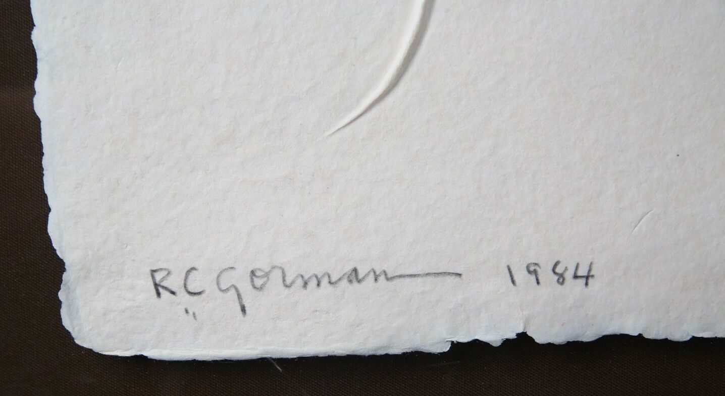 Untitled Embossed Paper Print (Woman Looking Up) by R.C. Gorman Signed #d Dated