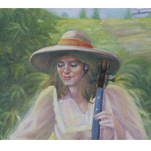 "Concert in the Park" By Anthony Sidoni 1996 Signed Oil on Canvas 24"x30"