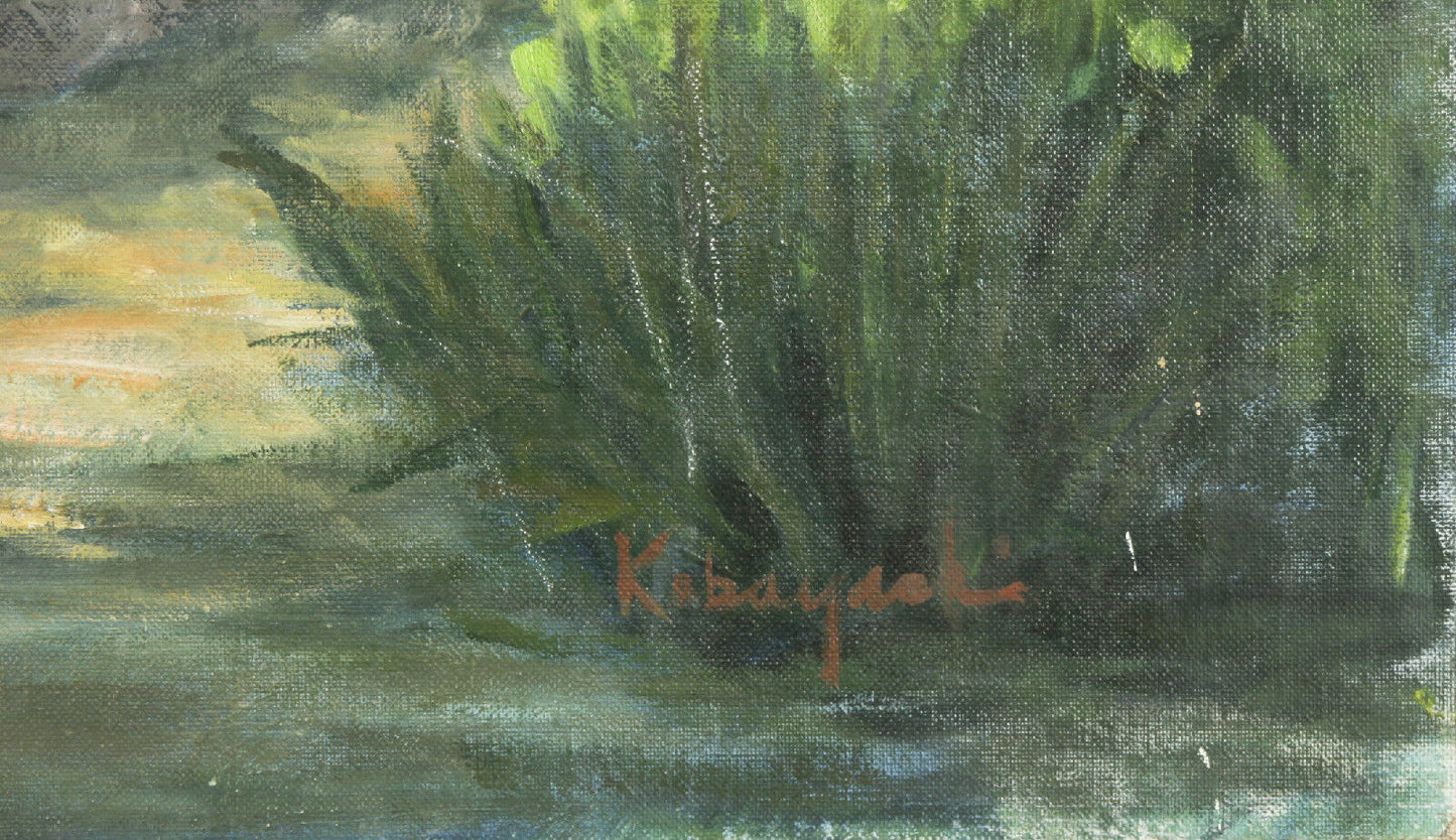 "Eucalyptus in Palm Park" By A. Kobayashi Signed Oil on Board 24"x18"