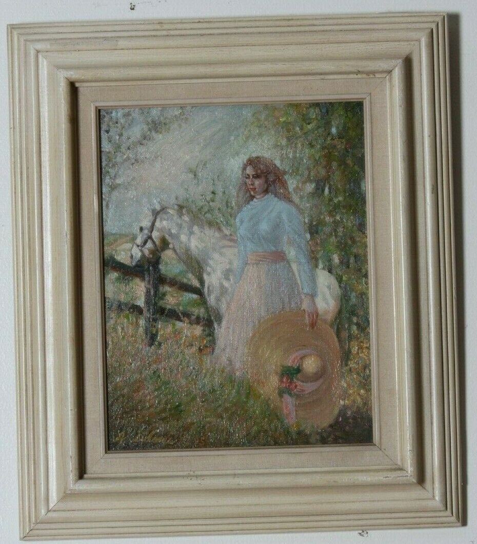 "Before the Ride" By Anthony Sidoni 1995 Signed Oil on Canvas 20 1/2"x17 1/2"