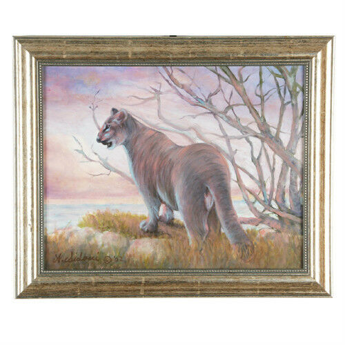 "Puma... Territorial Surveillance" By Anthony Sidoni 2002 Signed Oil Painting