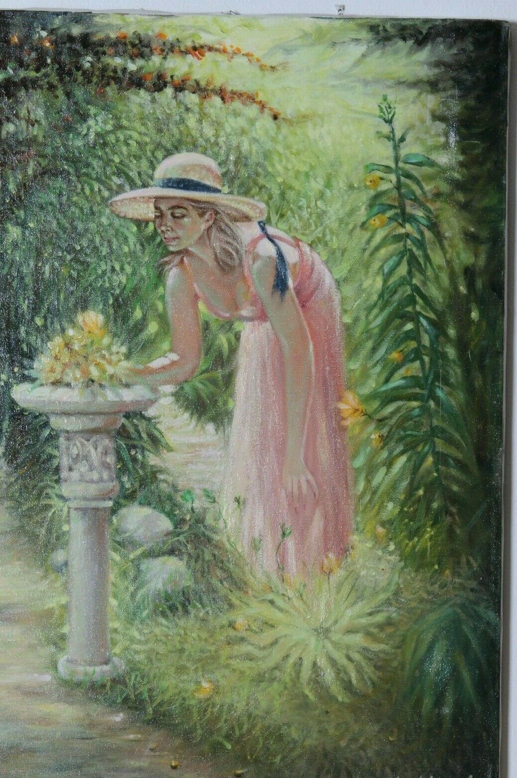 "A Stroll in the Garden" By Anthony Sidoni 1995 Signed Oil on Canvas